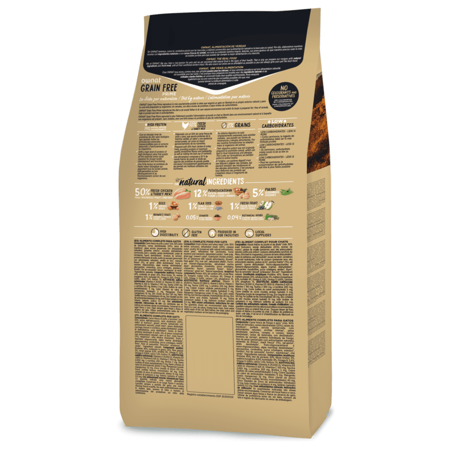Ownat Gf Prime Hair&Skin (Cat) 3 Kg - Imagen 3