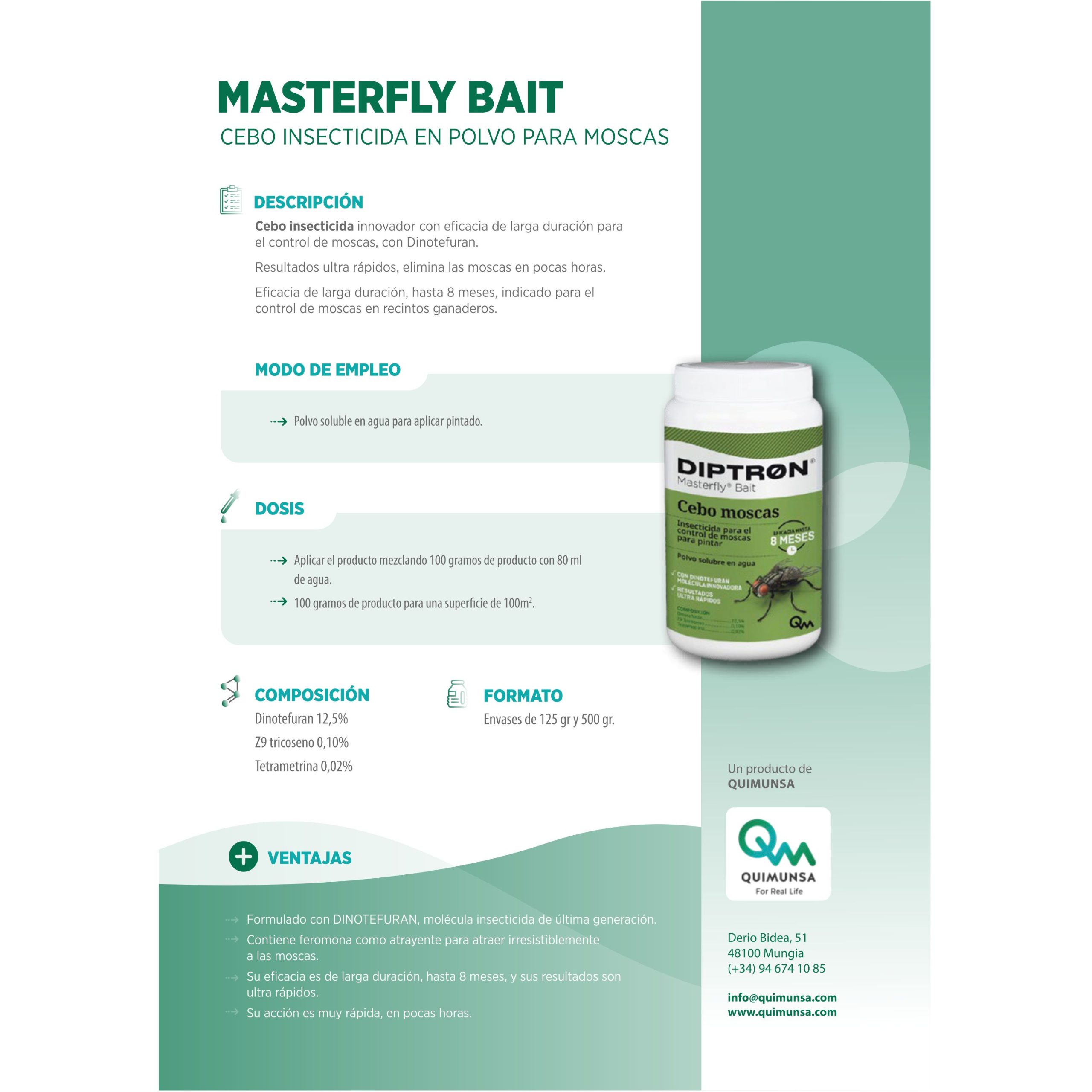 INSECTICIDA MOSCAS DIPTRON MASTERFLY BAIT 125 gr. - Imagen 2