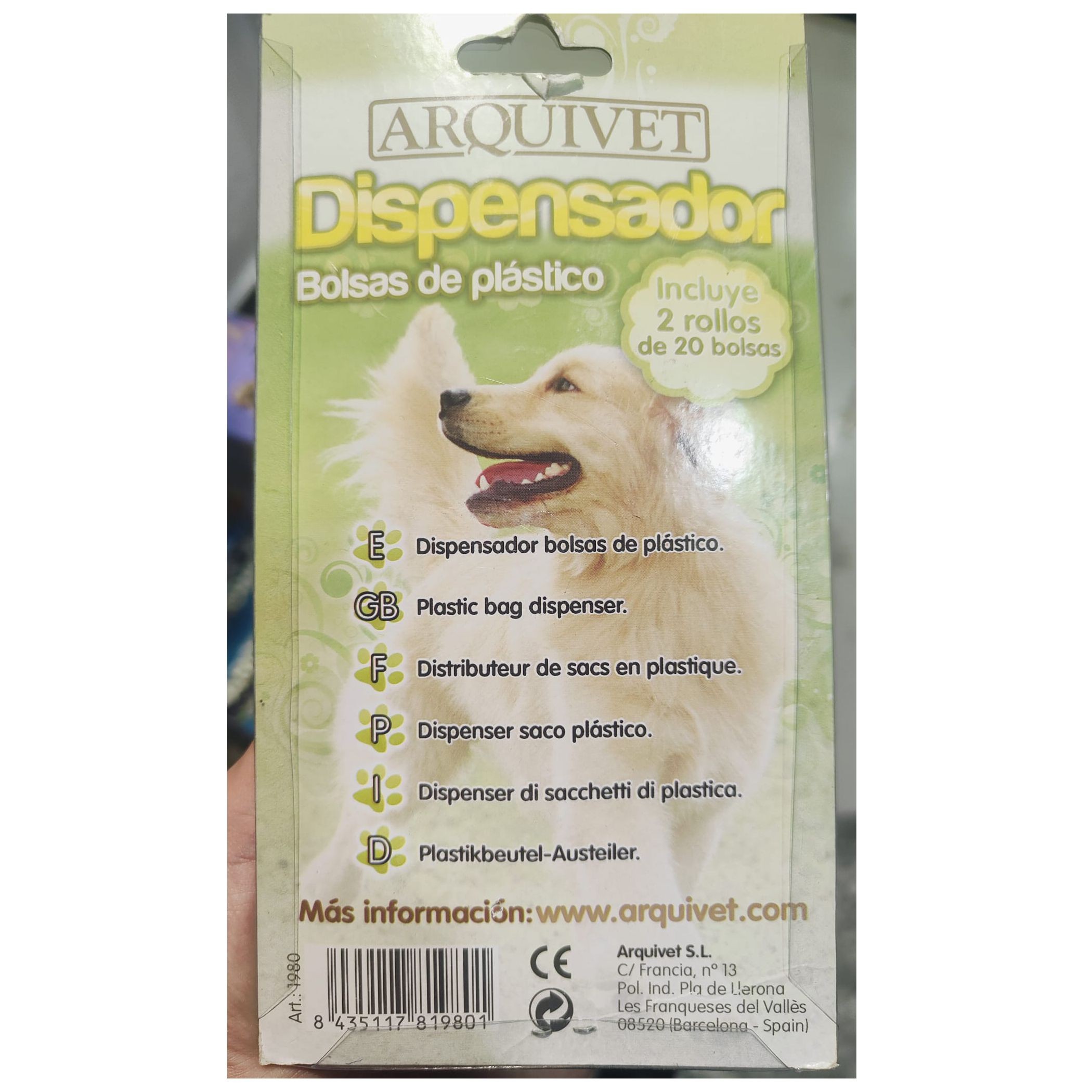 DISPENSADOR DE BOLSAS DE PLASTICO + 2 BOLSAS *** - Imagen 2
