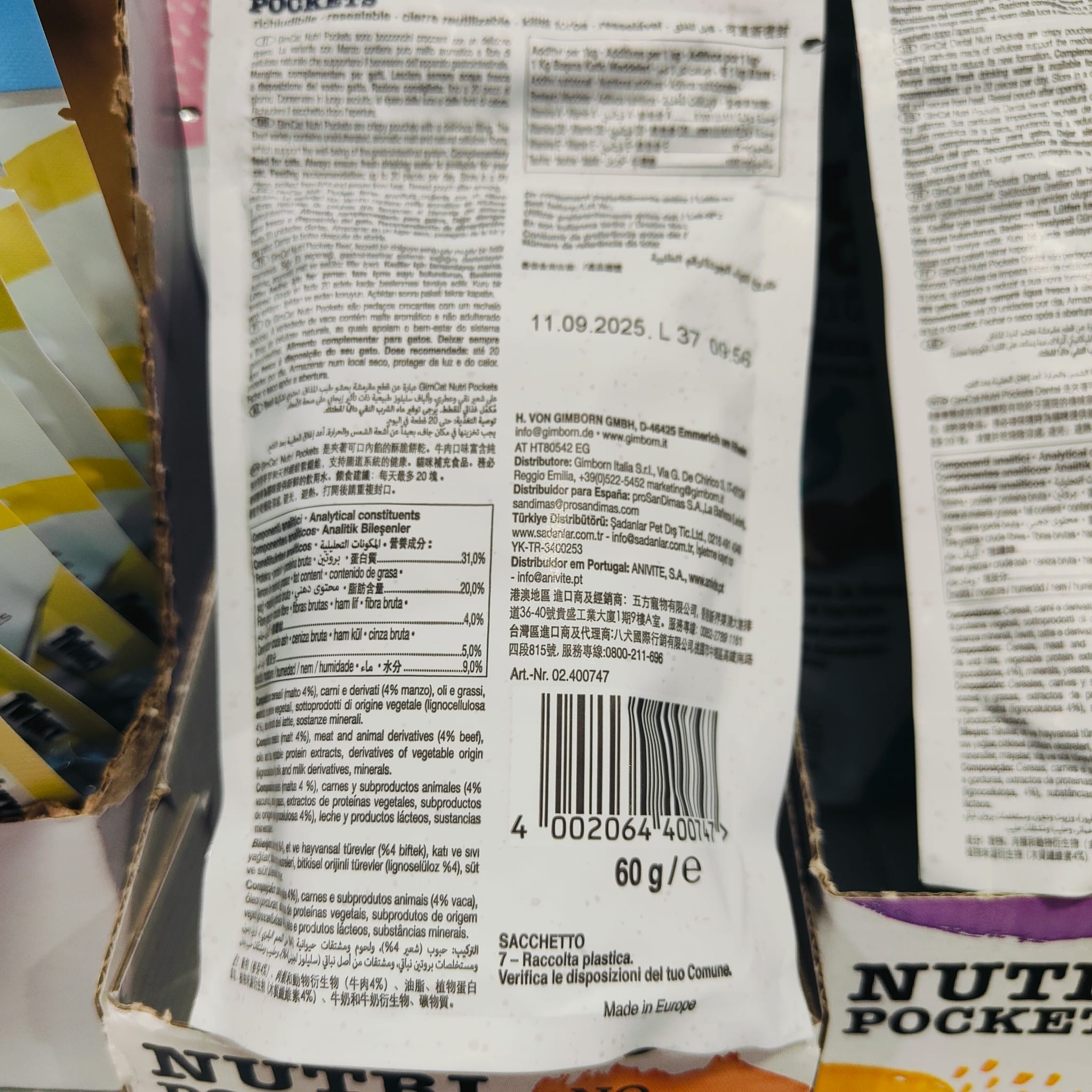 NUTRIPOCKETS GATO BUEY Y MALTA 60 GR. - Imagen 2