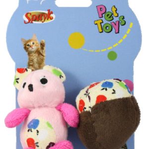 ARDILLA + BELLOTA CATNIP 8cms. 2 PIEZAS