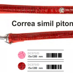 CORREA PITON Con corona strass 15x1200. Rosa